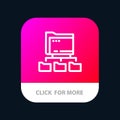 Folder, Folders, Network, Computing Mobile App Button. Android and IOS Line Version Royalty Free Stock Photo