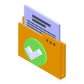 Folder form icon isometric vector. Credit control