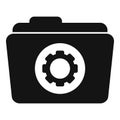 Folder gear icon simple vector. Web ui Royalty Free Stock Photo