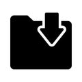 Folder glyph flat vector icon Royalty Free Stock Photo