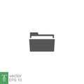 Folder glyph icon. File storage, files organizer Project portfolio logo