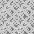 Folder with hammer and wrench line seamless pattern, architect studio theme. Vector graphics. Repair tools sign with
