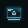 Folder, home, site, neon, icon. Web Development Vector Icon. Element of simple symbol for websites, web design, mobile app, Royalty Free Stock Photo