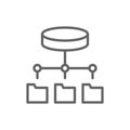 Folder hosting, ftp server, software update, data storage line icon.