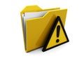 Folder icon and attention sign Royalty Free Stock Photo