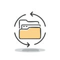 Folder icon with circular arrows indicating data transfer and organization concepts Royalty Free Stock Photo