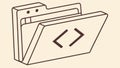 Folder Icon with Code Symbol for Developers, vector design Generative AI Royalty Free Stock Photo