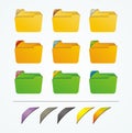 Folder icon with colorful ribbons