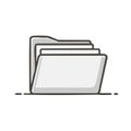 Folder icon with documents inside open folder vector illustration for data storage, file management, organizing files Royalty Free Stock Photo