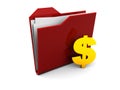 Folder icon with dollar sign Royalty Free Stock Photo