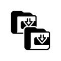 Black solid icon for Folder, file and record Royalty Free Stock Photo