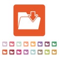 The folder icon. File download symbol. Flat Royalty Free Stock Photo