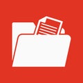 The folder icon. File symbol. Flat Royalty Free Stock Photo