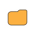 Folder icon flat isolated on white background for web site design Royalty Free Stock Photo