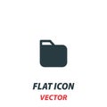 Folder icon in a flat style. Vector illustration pictogram on white background. Isolated symbol suitable for mobile concept  web Royalty Free Stock Photo