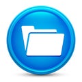 Folder icon glass shiny blue round button isolated design vector illustration Royalty Free Stock Photo
