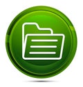 Folder icon glassy green round button illustration Royalty Free Stock Photo