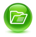Folder icon glassy green round button Royalty Free Stock Photo
