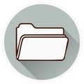 Folder icon illustration with shadow on grey background Royalty Free Stock Photo