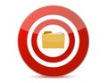 Folder icon inside a target illustration design