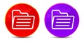 Folder icon glossy round buttons illustration Royalty Free Stock Photo
