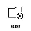 Folder icon or logo in modern line style. Royalty Free Stock Photo