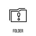 Folder icon or logo in modern line style. Royalty Free Stock Photo