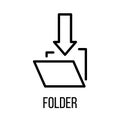 Folder icon or logo in modern line style. Royalty Free Stock Photo