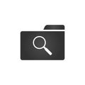 Folder Icon with magnifying glass in trendy flat style isolated on white background, for your web site design, app, logo, UI. Vect Royalty Free Stock Photo