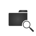 Folder Icon with magnifying glass in trendy flat style isolated on white background, for your web site design, app, logo, UI. Vect Royalty Free Stock Photo