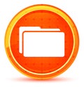 Folder icon natural orange round button Royalty Free Stock Photo