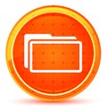 Folder icon natural orange round button Royalty Free Stock Photo