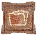 Folder icon old metal. Royalty Free Stock Photo