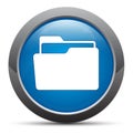Folder icon premium blue round button vector illustration Royalty Free Stock Photo