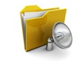 Folder icon and radio-aerial Royalty Free Stock Photo