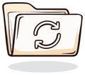 Folder Icon with Refresh Arrows for Data Processing and Software Updates Royalty Free Stock Photo