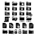 folder icon set black color style Royalty Free Stock Photo