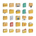 Folder Icon set every sing icon can easily modify or edit Royalty Free Stock Photo