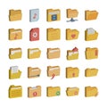 Folder Icon set every sing icon can easily modify or edit Royalty Free Stock Photo