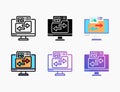 Folder icon set with different styles. Royalty Free Stock Photo