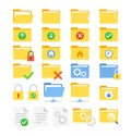 folder icon set symbol flat color Royalty Free Stock Photo