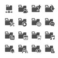 Folder icon set 3, vector eps10 Royalty Free Stock Photo