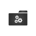 Folder Icon with settings cogs or gears, system preferences icon in trendy flat style isolated on white background, for your web s Royalty Free Stock Photo