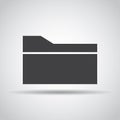 Folder icon with shadow on a gray background. Vector illustration Royalty Free Stock Photo