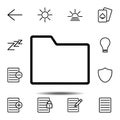 Folder icon. Simple thin line, outline vector element of minimalistic, web icons set for UI and UX, website or mobile application Royalty Free Stock Photo