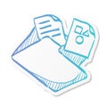 Sticker style icon - Folder Royalty Free Stock Photo