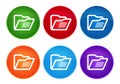 Folder icon super round button set glass design Royalty Free Stock Photo