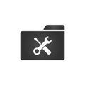 Folder Icon tools or settings in trendy flat style isolated on white background, for your web site design, app, logo, UI. Vector i Royalty Free Stock Photo