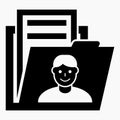 Folder and manager icon. Directory of subscribers. Human Resources