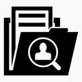 Folder icon and user search. Directory of subscribers. Human Resources